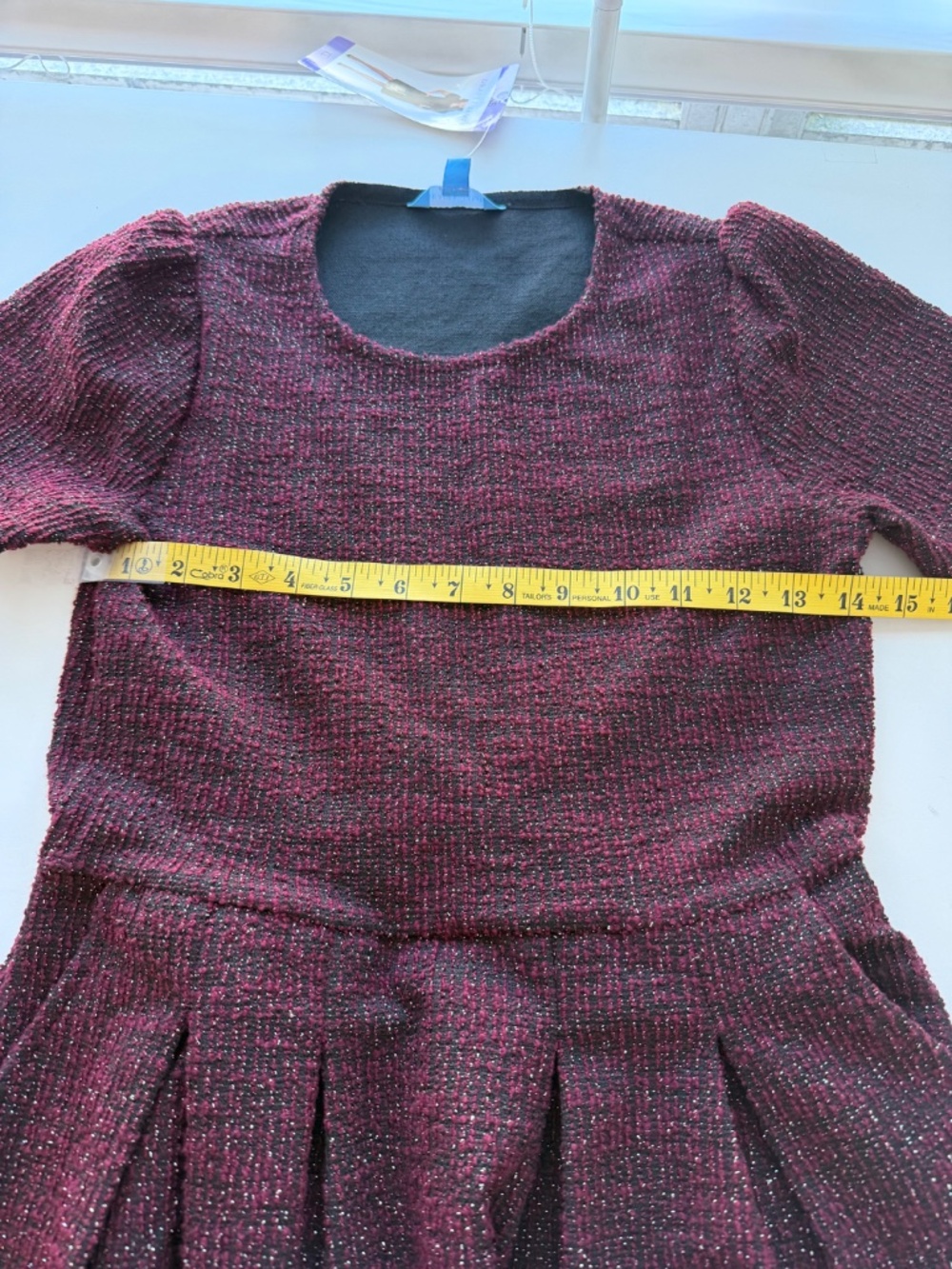 Draper James Womens Burgundy Short Sleeve Fit Flare Knit Dress - Picture 9 of 9